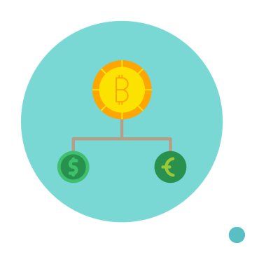 Para birimi yapısını bitcoin, dolar ve avro sembolleriyle böl 