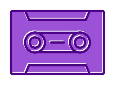 Kaset. Web simgesi basit illüstrasyon                               