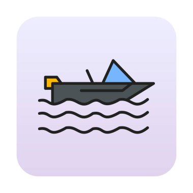 Basit Motorboat simgesi, vektör illüstrasyonu