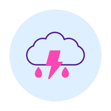 Gök gürültüsü hava ikonu vektör illüstrasyonu 