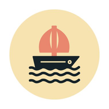 Basit bir yelkenli ikonu izole edildi. vektör illüstrasyonu