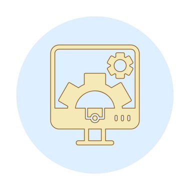 Bilgisayar ayarları simgesi, vektör çizim