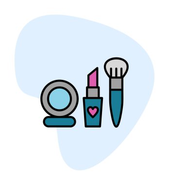 Makyaj araçları web simgesi, vektör illüstrasyonu