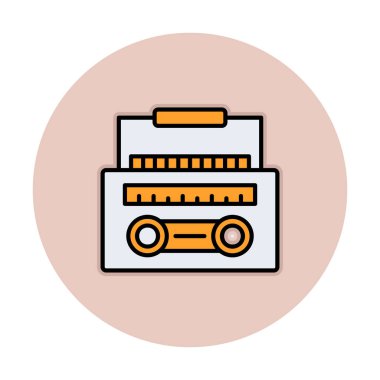 Basit eski Radyo Cassette ikon vektör illüstrasyon tasarımı