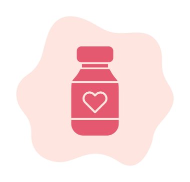 Vitamin şişesi simgesi, vektör illüstrasyonu
