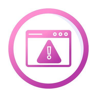 Basit Web Uyarı simgesi, vektör illüstrasyonu