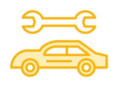 düz araba servis simgesi vektör illüstrasyonu 