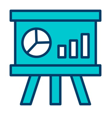 Whiteboard simgesinin vektör illüstrasyonu