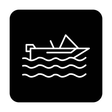 Basit Motorboat simgesi, vektör illüstrasyonu