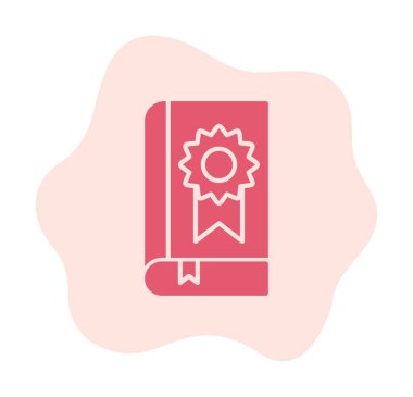 Kitap Madalyası simgesi, vektör illüstrasyonu 