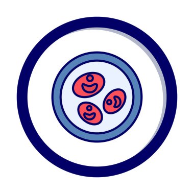 Bakteri petri kabı ve bakteri vektör simgesi 