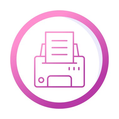 Yazıcı simgesi vektör illüstrasyonu