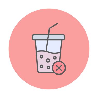 Basit, alkolsüz içecek simgesi, vektör illüstrasyonu