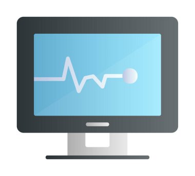 Basit kardiyogram simgesi, vektör illüstrasyonu