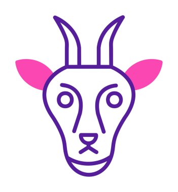 Keçi başı düz vektör simgesi 