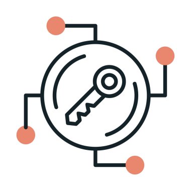 Anahtar ağ simgesi vektör illüstrasyonu 