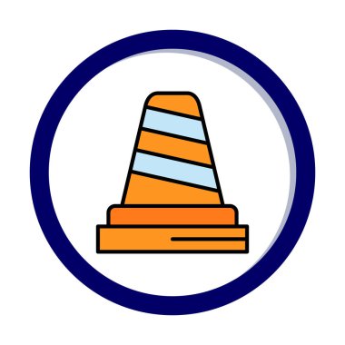 Trafik konisi vektör simgesi basit vektör illüstrasyonu