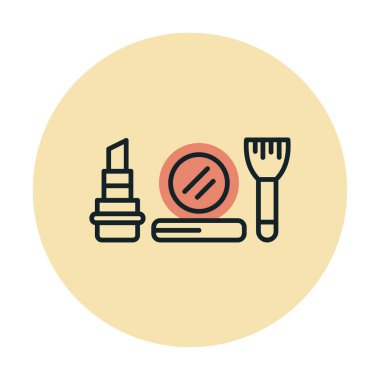 Makyaj araçları web simgesi, vektör illüstrasyonu