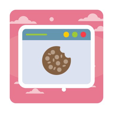 Basit Web Kurabiyeleri simgesi, vektör illüstrasyonu