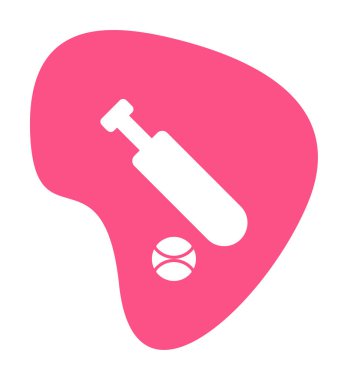 Basit kriket simgesi vektör ana hatları tasarım çizimi.