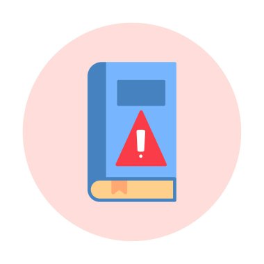 kitap uyarısı ünlem işareti vektör düz renk simgesi ile