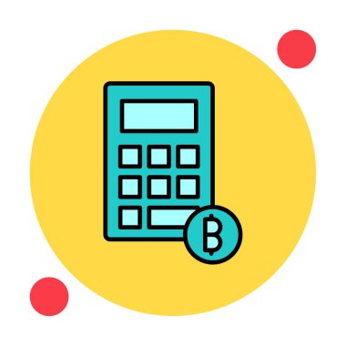 Şifreleme para birimi hesap makinesi web simgesi basit illüstrasyon