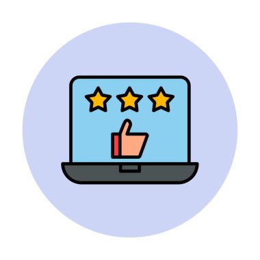 Geri besleme vektörü glifin düz simgesi. İyi İnceleme konsepti                    