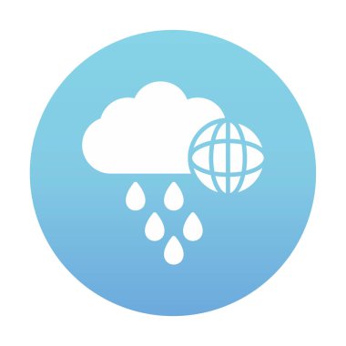Dünya yağmurlu bir gün. Web simgesi basit tasarım