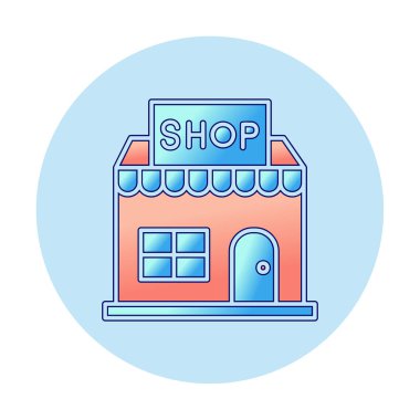 dükkan simgesi, vektör illüstrasyonu basit tasarım