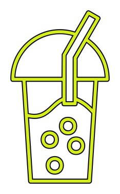 Kabarcık Çay ikonu vektör illüstrasyonu