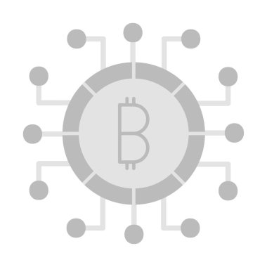 Bitcoin işareti, vektör illüstrasyonlu dijital para simgesi 