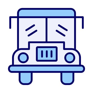 Okul otobüsü. Web simgesi basit illüstrasyon