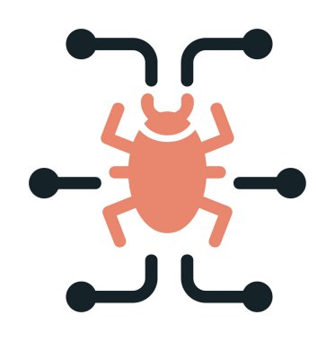 Basit dijital virüs simgesi, vektör illüstrasyonu