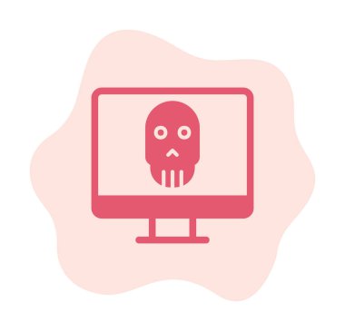 Ölü Bilgisayar Ekran simgesi, vektör illüstrasyonu 