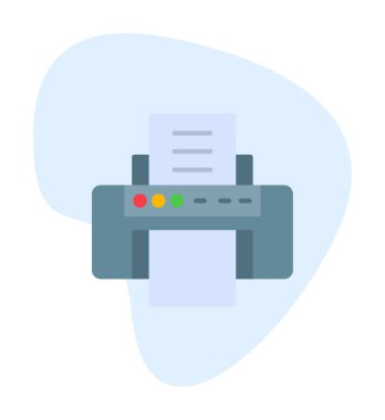 Yazıcı simgesi vektör illüstrasyonu