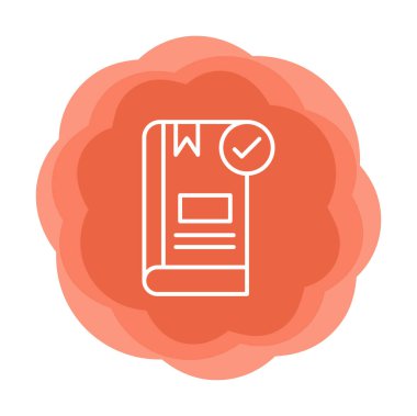  Kitap Denetimi İşaretleme simgesi, vektör illüstrasyonu   