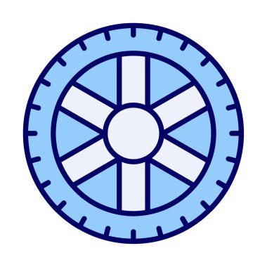 Lastik yassı vektör simgesi beyaz arkaplanda izole edildi