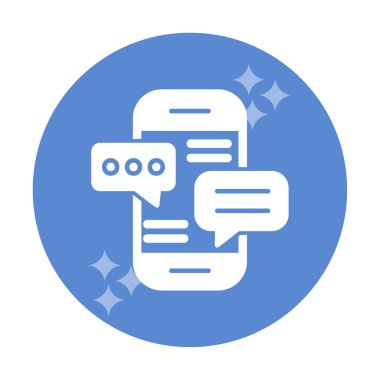 Basit akıllı telefon sohbet simgesi, vektör illüstrasyonu