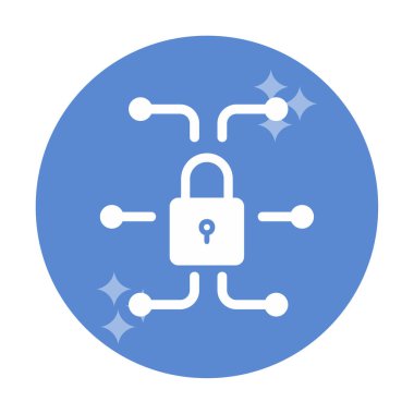 Ağ güvenlik simgesi, vektör çizim 