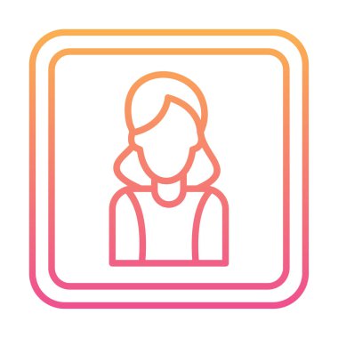kadın avatar simgesi vektör illüstrasyonu