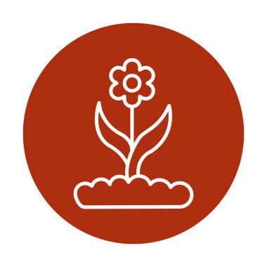 Basit düz çiçek vektör simgesi. dizayn