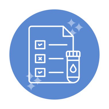 Tıbbi Test Raporu ikon vektör illüstrasyonu 