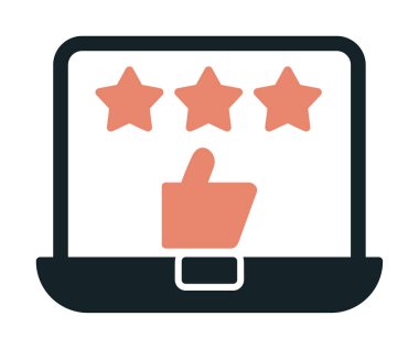 Geri besleme vektörü glifin düz simgesi. İyi İnceleme konsepti                    