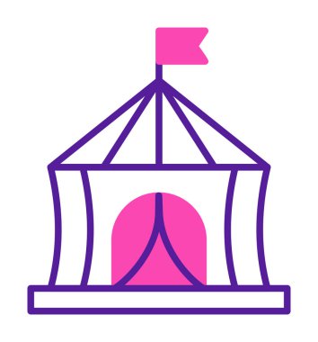 sirk çadırı simge vektör çizim