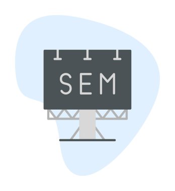 SEM ile Billboard simgesinin vektör illüstrasyonu  