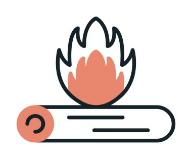 Basit düz ateş ikonu, vektör illüstrasyonu