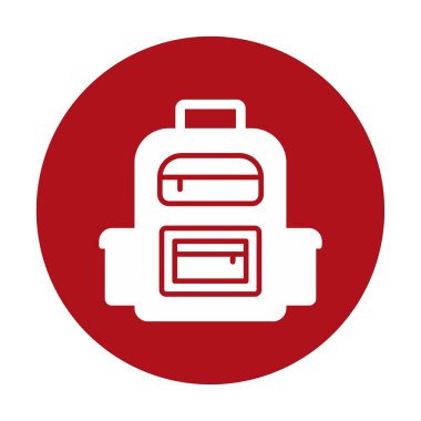 Sırt çantası düz simge vektör çizimi