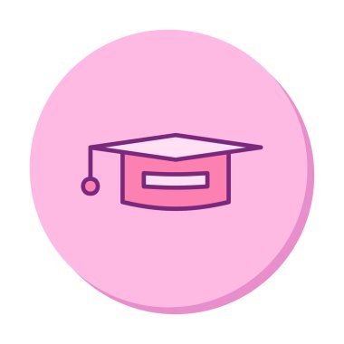 Mezuniyet şapkası ikonu, eğitim ikonu. düz tasarım biçimi