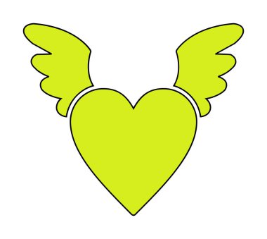 Melek Kalbi ikonu, vektör illüstrasyonu 