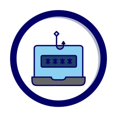 Basit düz phishing çizgisi vektör çizimi 